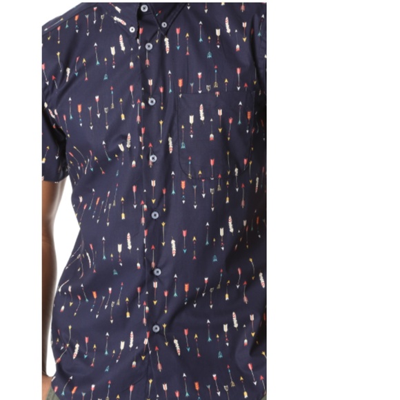 Naked & Famous Arrow Print Short Sleeve NWOT 09/24 - Picture 8 of 9